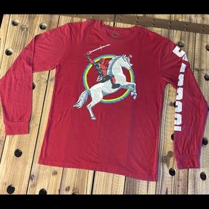 Men's Marvel Comics Deadpool Riding Unicorn